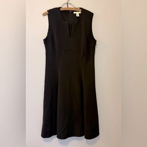 White House Black Market Women’s sz 12 Fit and Flare Black Dress